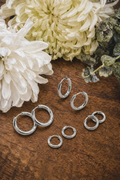 Beautiful 4 Pair Set of Silver Hoop Earrings